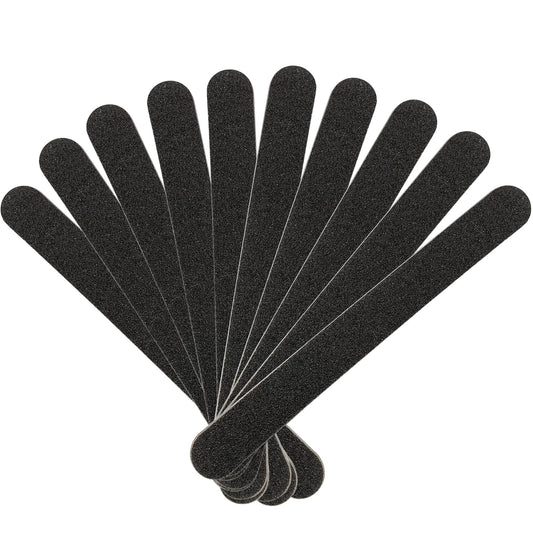 10 PCS Professional Nail Files, Double Sided 100/180 Grit Emery Boards for Acrylic Nails, Manicure, Pedicure, Nail Shaping and Buffing Tools – Black