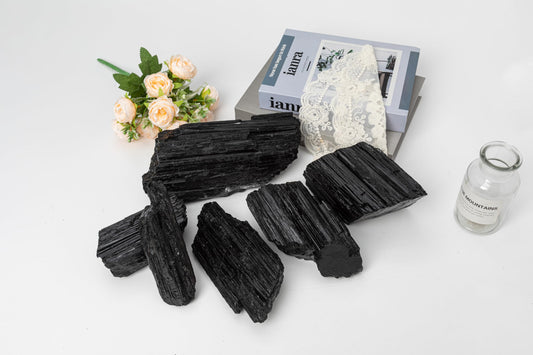 SMOHEAL Large Raw Black Tourmaline Crystal Natural Rough Stone Healing Crystals for Meditation Reiki Energy Decoration 2-3lbs