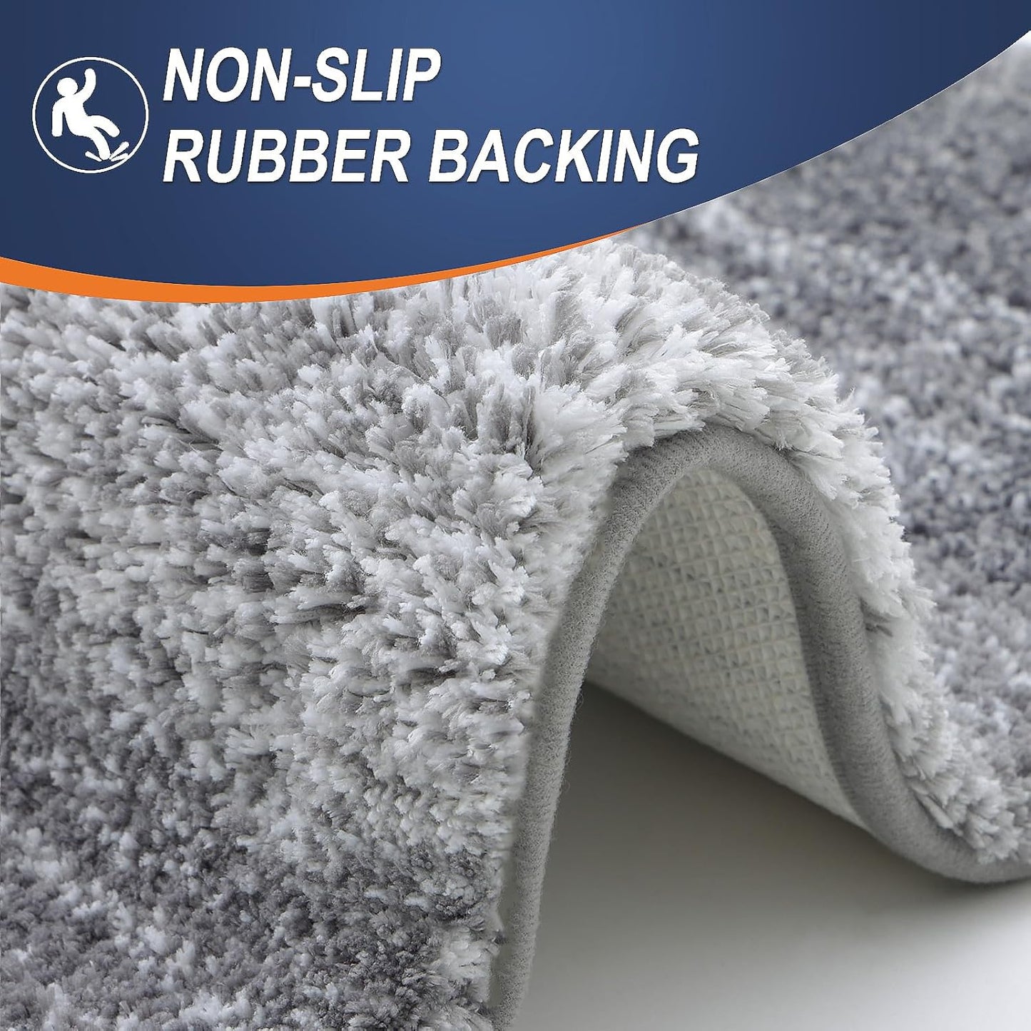 OLANLY Large Bathroom Rug Mat - Extra Soft Microfiber, Quick Dry & Machine Washable | 40x24, Grey
