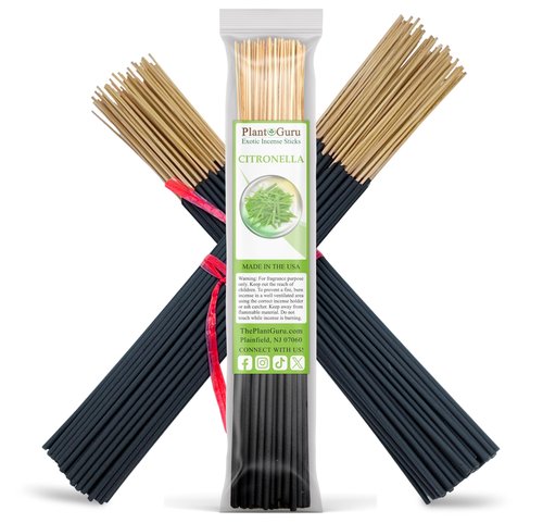 Citronella Exotic Incense Sticks 11 Inch - Bulk 1 Bundle 85 to 100 Sticks - Natural 11" Long Lasting Aroma That Burns for 45 to 60 Minutes.