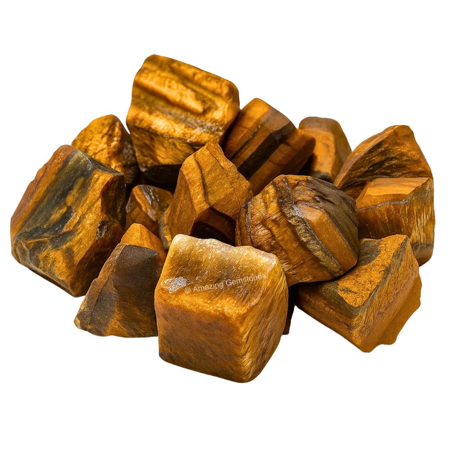 Amazing Gemstone 2 Pieces Tiger Eye Raw Crystals and Healing Stones, Natural Rocks for Tumbling and DIY Raw Stones and Crystals