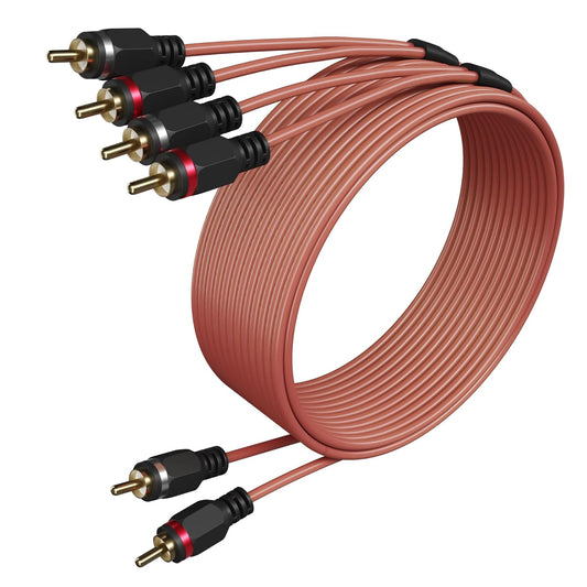 2 4 15 to Channel Male RCA Car Audio Cable Ft, Bi-Directional Y Splitter RCA Adapter Interconnect Cord, OFC Shielded