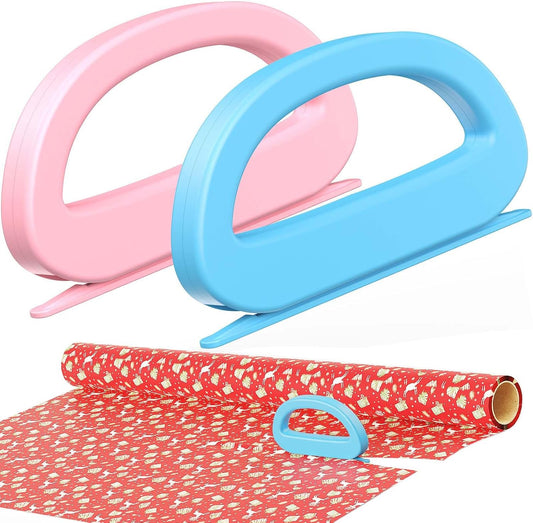 Skiennix Dual Ended Wrapping Paper Cutter - 2-Pack with 4 Blades for Effortless Gift Wrapping