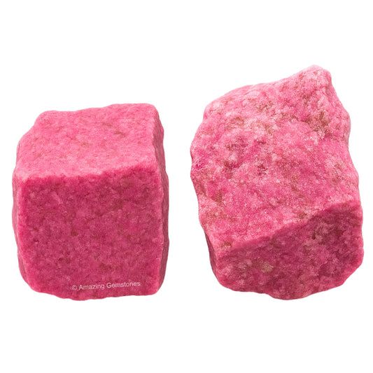 Amazing Gemstone Thulite Raw Crystals and Healing Stones, Natural Rocks for Tumbling and DIY Raw Stones and Crystals (2 Pieces)