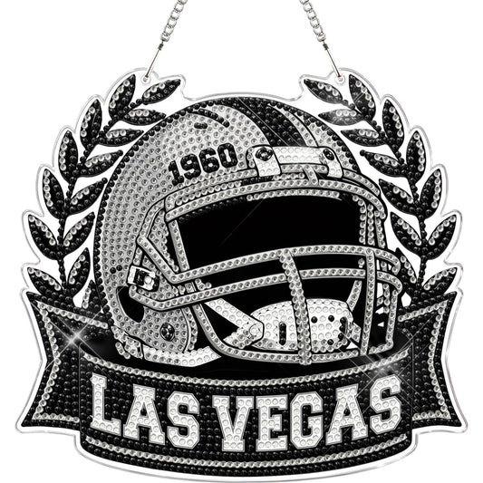Aoryalps Football Diamond Art Hanging Kit, DIY Acrylic 5D Diamond Painting for Las Vegas Fans Home Wall Decor and Gift