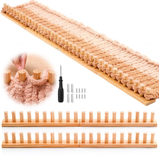 Novabright 67'' Extra Large Chunky Knitting Loom Knitting for Blanket Making 2 in 1 Making Loom for DIY Throw Blankets Adjustable Size Chunky Knit Foldable Weaving Kit for Beginner Yarn Craft