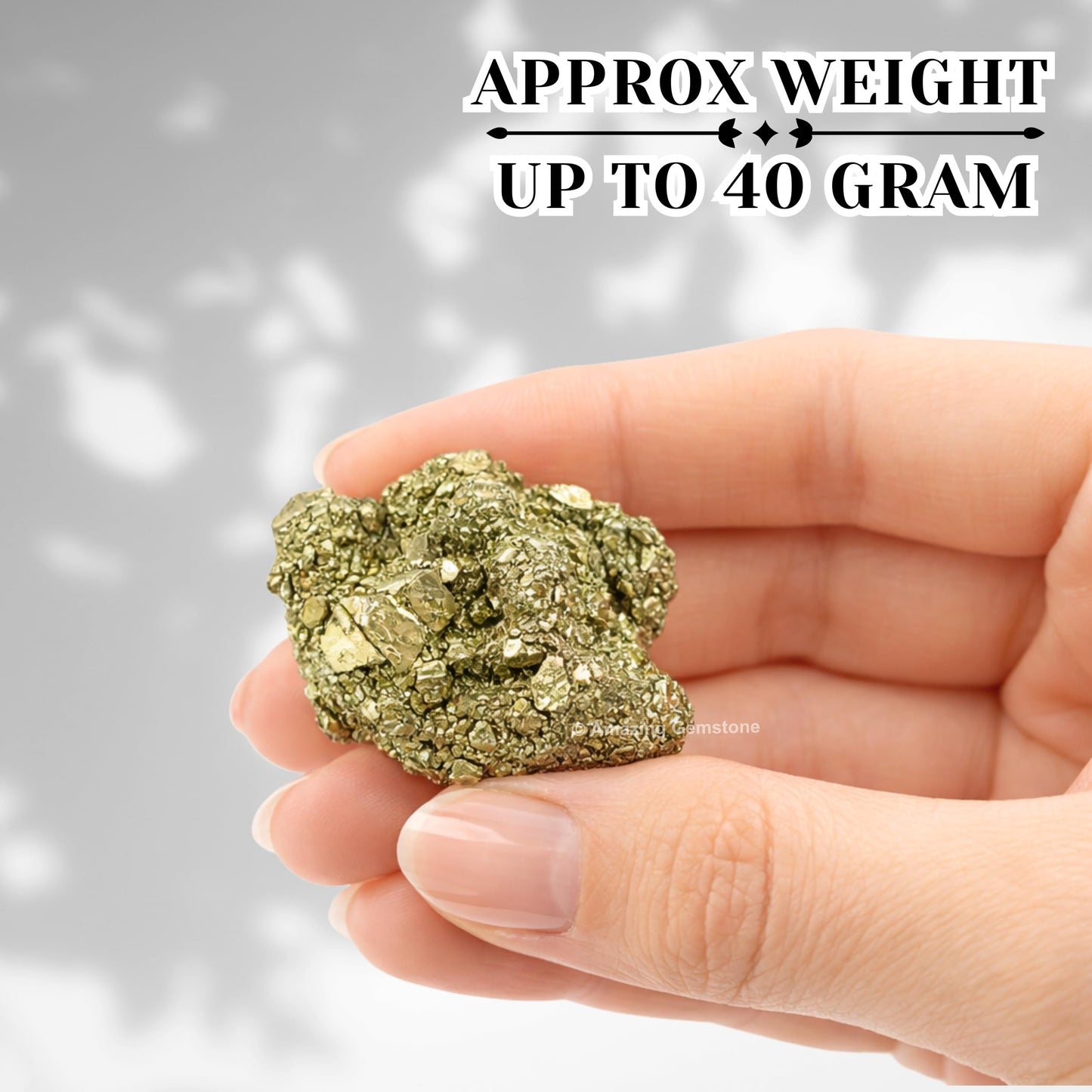 Amazing Gemstone Small Pyrite Crystal Stone Cluster Samples - Extra Large High Energy Natural Iron Pyrite Stone Pirita Piedra Original with Healing Properties (Upto 40 Gram)