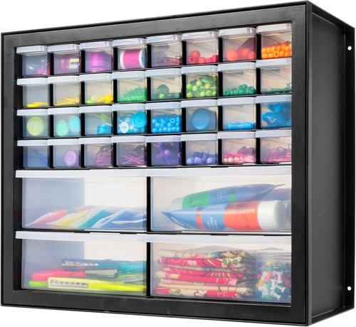 IRIS USA Small Parts Storage Cabinet - 36-Drawer Organizer for Hardware & Craft Supplies | Black