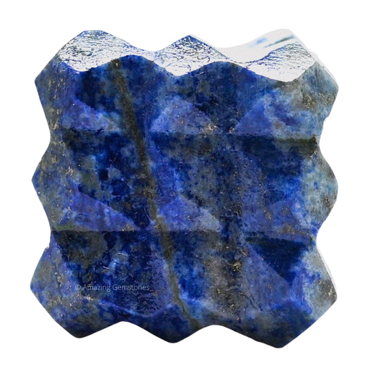 Amazing Gemstone Lapis Lazuli Crystal Cube with 54 Pyramid - 1" Mini Lemurian Pyramid Cube Figurine of Natural Stone Pyramid for Meditation, Reiki, Chakra Balancing Vastu Pooja and Crystal Grids