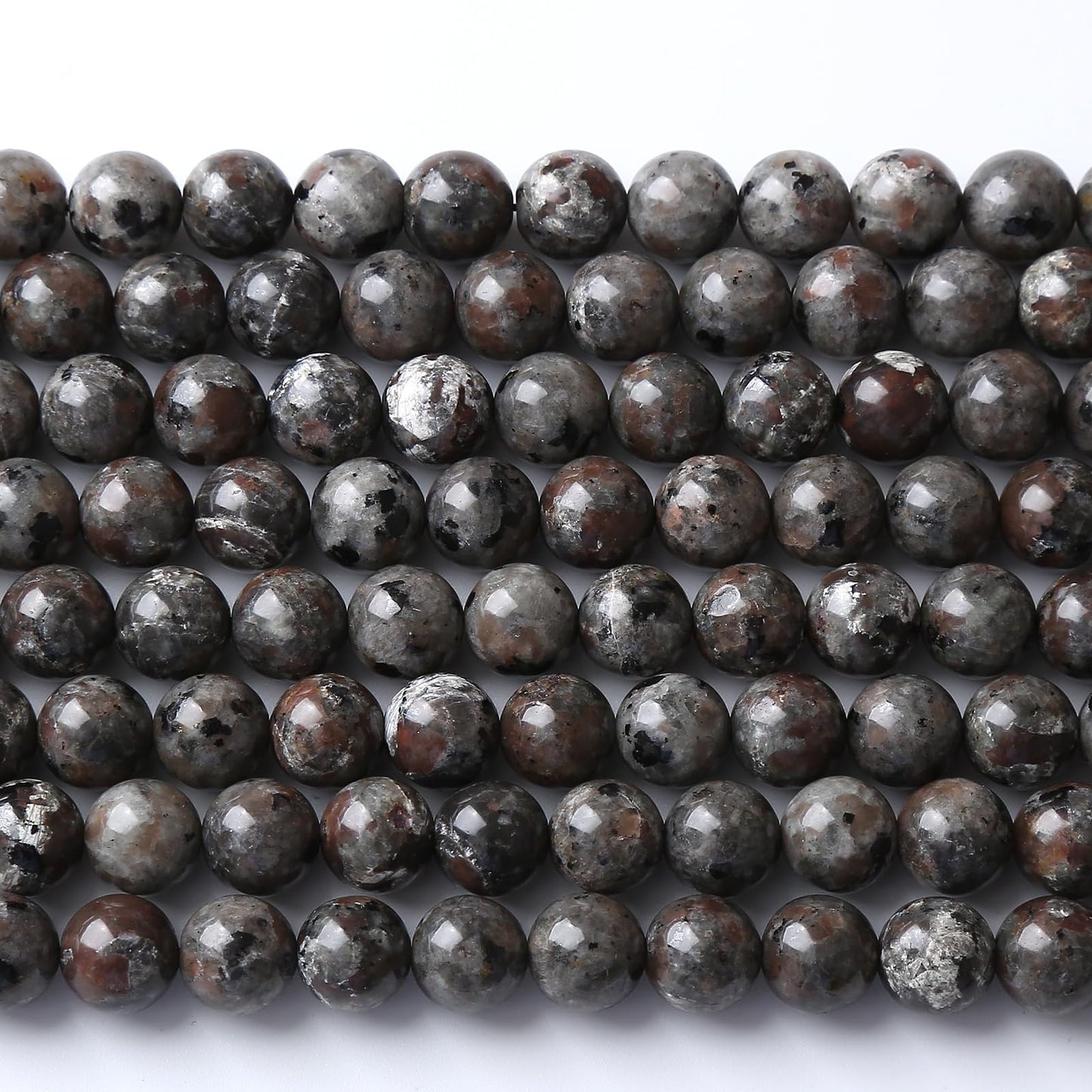 110PCS 6MM Flame Yooperlite Stone Beads Loose Beads for Jewelry Making DIY Bracelets Show Flame Color Under The Irradiation of UV Lamps 2 Strands