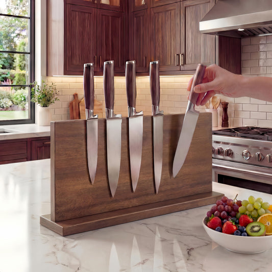 THMINS Extra Large Magnetic Knife Holder, 16 x 9 Inches Double-Sided Magnetic Knife Block Universal Multi-function Display Rack for Kitchen Counter (Dark Gray)