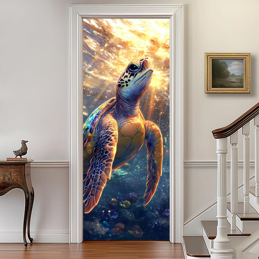 AOHMPT 3D Door Stickers, Peel and Stick Wallpaper ，Self-Adhesive Mural PVC Waterproof Wall Poster for Home Decor 30.3" W x 78.7" H