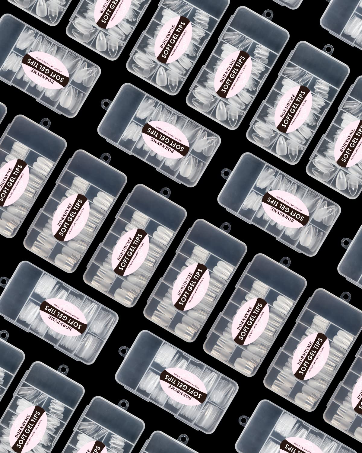 Soft Gel Nail Tips Medium Square, 120PCS Pre Buff Full Cover Nail Extenison Tips Half Matte Gel Nail Tips BORNBYME