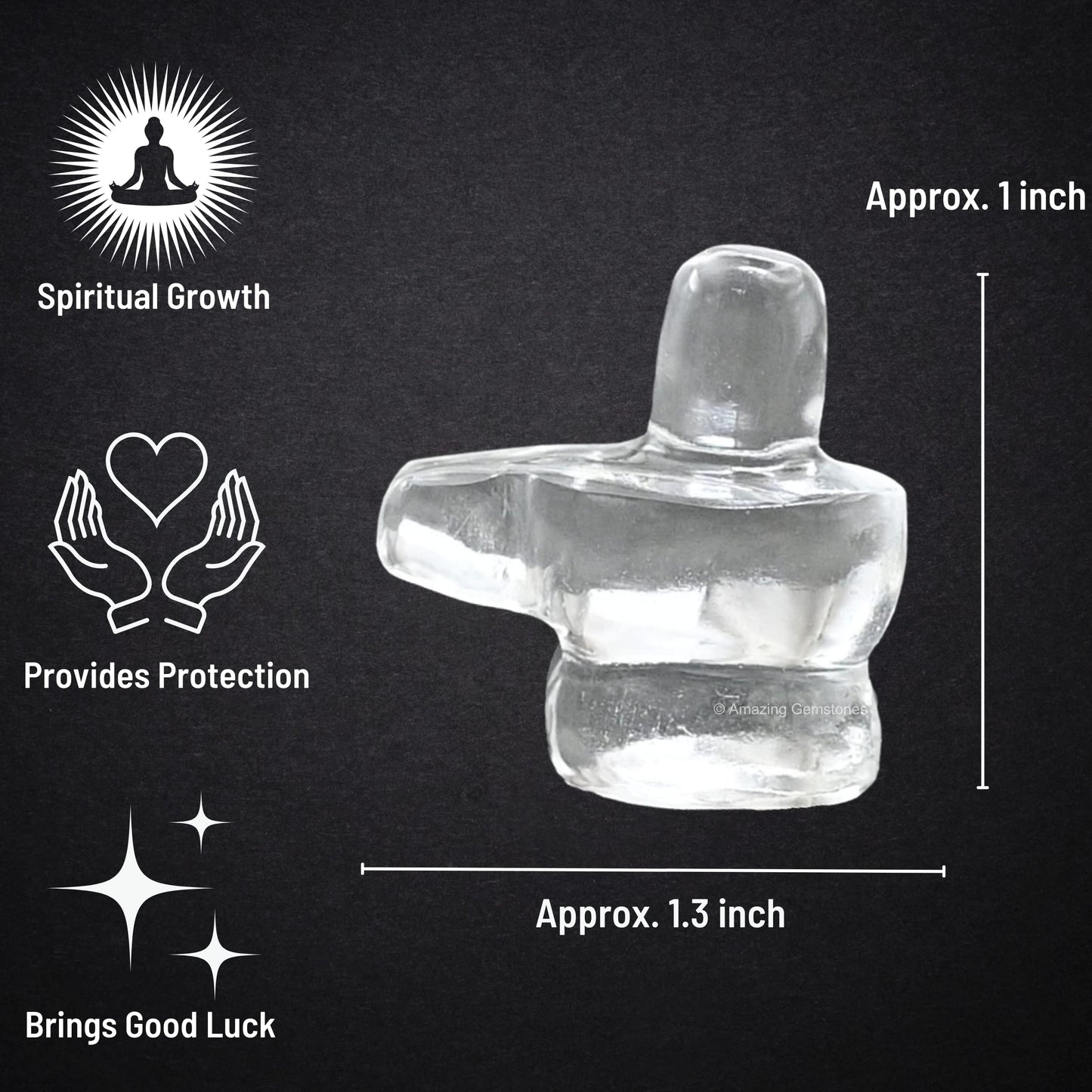 Amazing Gemstone Shiva Lingam Stone Clear Quartz Crystal - Shivling for Pooja, Home Office Room Decor Made of Healing Crystals and Healing Stones - Adiyogi Shiva Lingams