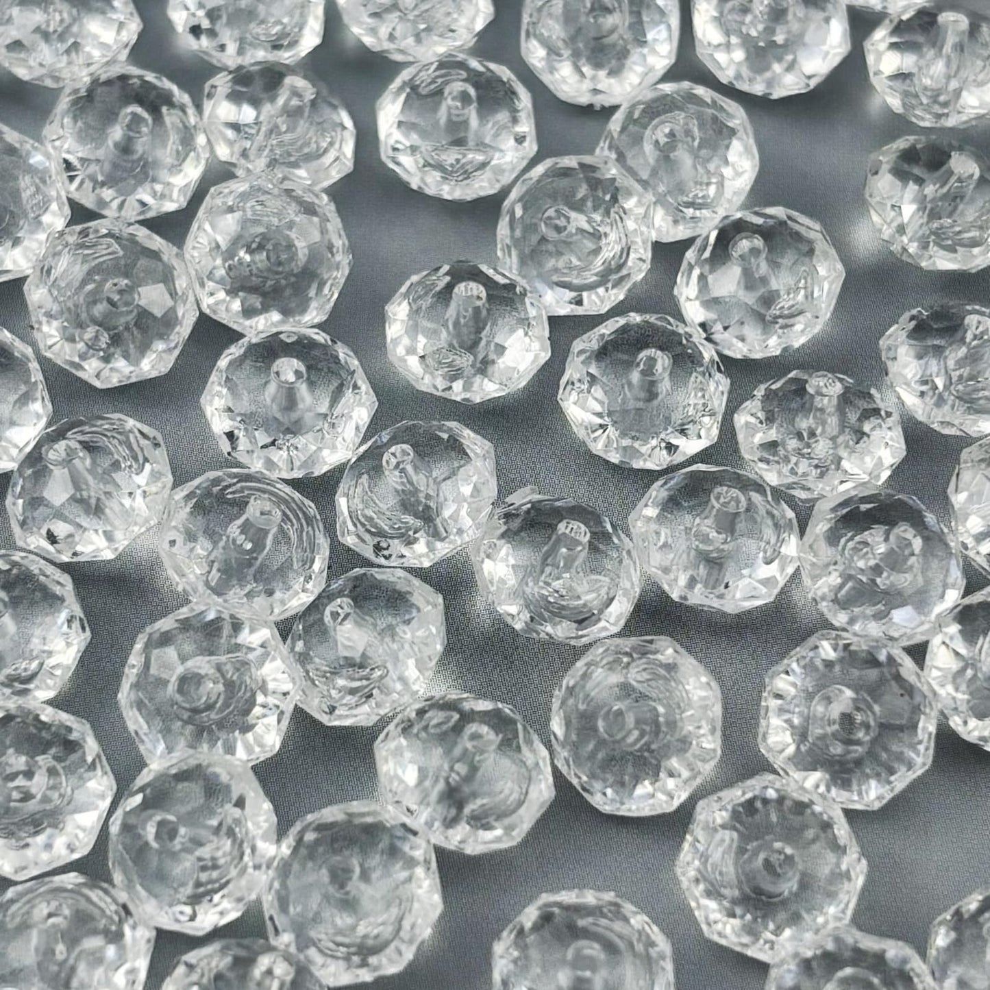 YHYPOCI 100pcs 12mm Acrylic Crystal Beads, Faceted Rondelle Acrylic Spacer Beads for Wind Chimes Bracelet Necklace Earring Keychain Jewelry Making DIY Crafts(White)