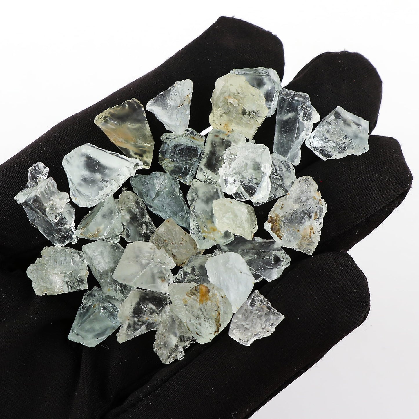 ColouredRocks Aquamarine (200cts) (40-42pcs) (8-16mm) Natural Raw Crystals, Loose Gemstone, Wholesale Rough, Jewelry Making Supply, Chakra Healing Stones, DIY Craft, Gem Collection