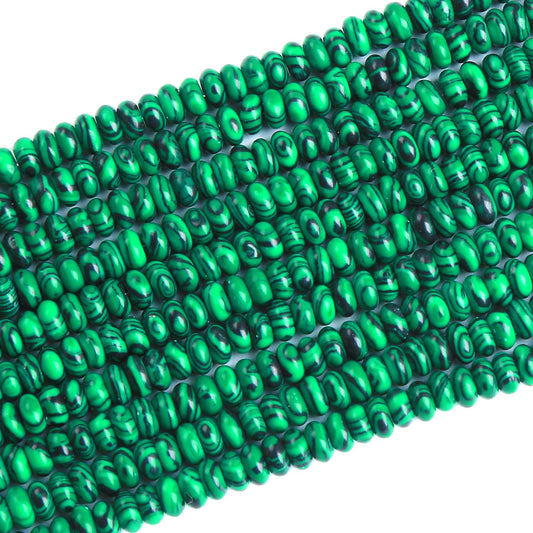 150PCS 2x4mm Green Malachite Rondelle Beads Natural Abacus Disk Stone Beads Round Loose Spacer Gemstone Beads for DIY Bracelet Necklace Jewelry Making