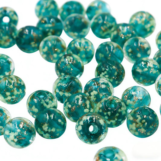 100 PCS 8mm Glow in The Dark Beads,Lake Blue Round Luminous Bead Bracelet Beads for Jewelry Making,Earring Spacer Bead,DIY Crafts