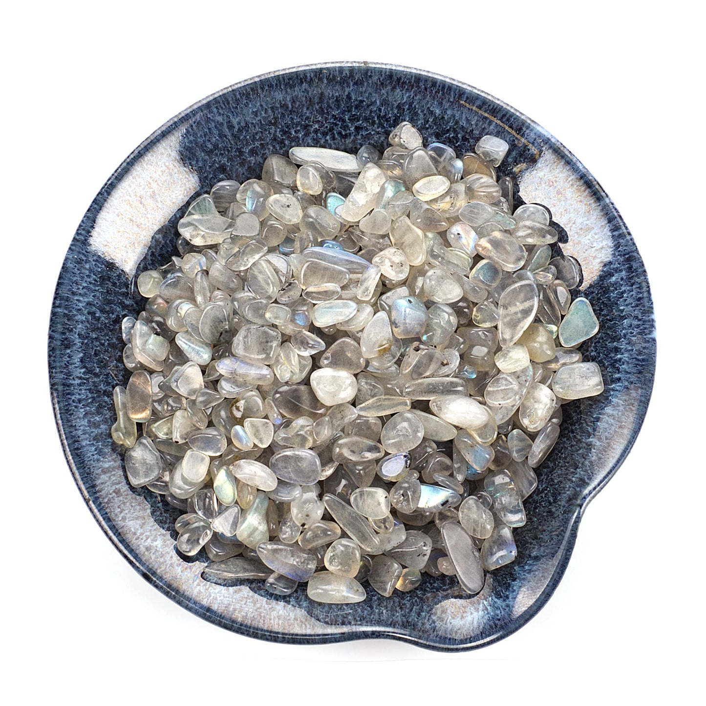Cherry Tree Collection 1/2 Pound Polished Tumbled Gemstone Chips, Pebbles, Crystal Chips Bulk for Jewelry Making, Healing, Plants, Succulents, Aquariums, Decoration, Chakra (Labradorite)
