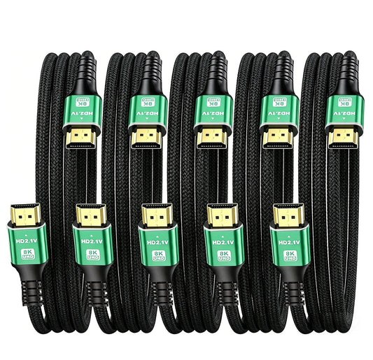 10K 8K 5-Pack 6.6FT, 2.1 48Gbps 8K@60Hz, 4K@120Hz HDR10, HDCP2.2&2.3 PS5/PS4, HDMI Cable HDMI Cable Bulk Ultra High