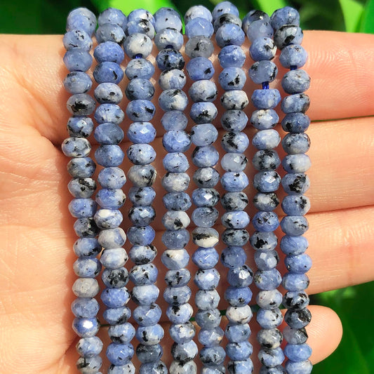 2 String 220PCS 3x5mm Natural K2 Color Beads for Jewelry Making, Songxi Facted Loose Gemstone Beads for DIY Bracelet Necklace Making Supplies with Energy Healing Chakra Power