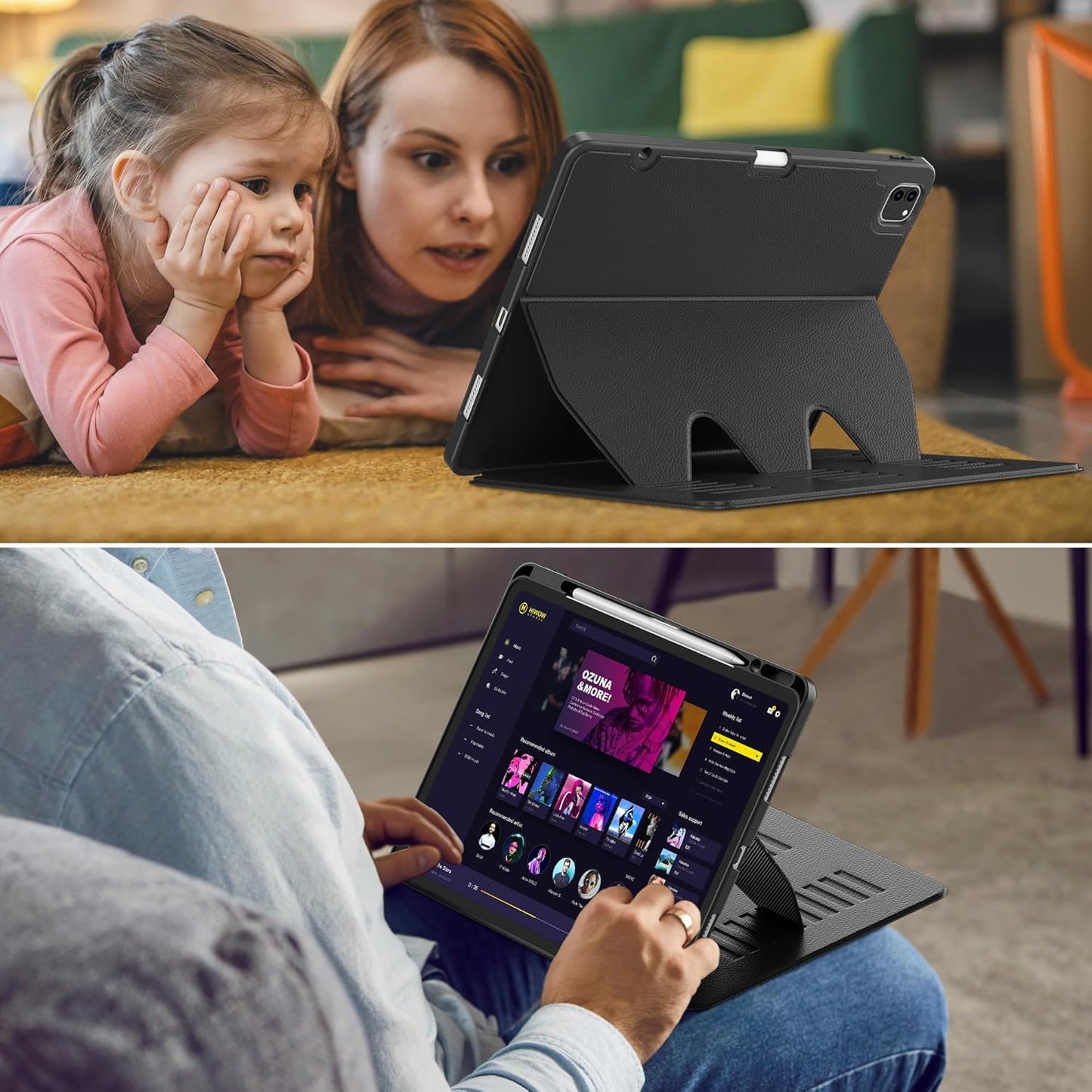 VIKESI 12.9 6th 5th 4th 3rd 2022/2021/2020/2018,Multiple Case for iPad Pro / / / Generation Case Angles Magnetic Stand