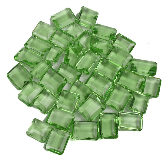 GEMHUB 200 Ct Green Amethyst Gemstones Lot 4 Pieces Emerald Cut Natural Loose Stones for Jewelry Making