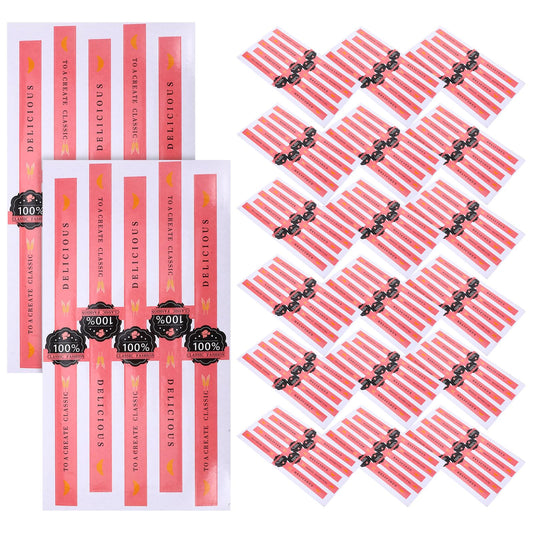 100 PCS Bakery Stickers, Cookie Stickers, 11x0.8in Tamper Evident Self-Adhesive Handmade Food Retail Package Seal for Craft Art and Other Decorative