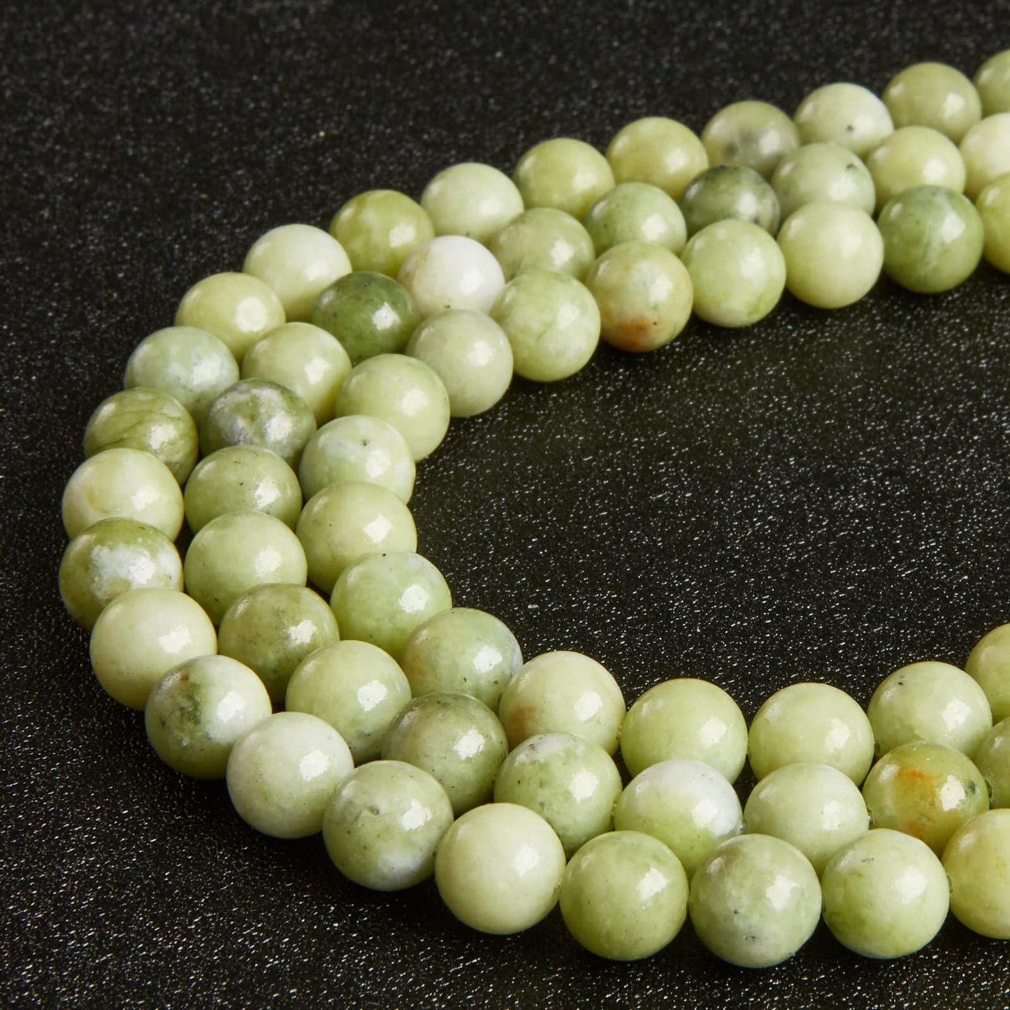 100pcs 10mm Chinese Jade Beads Natural Gemstone Beads Round Loose Beads for Jewelry Making
