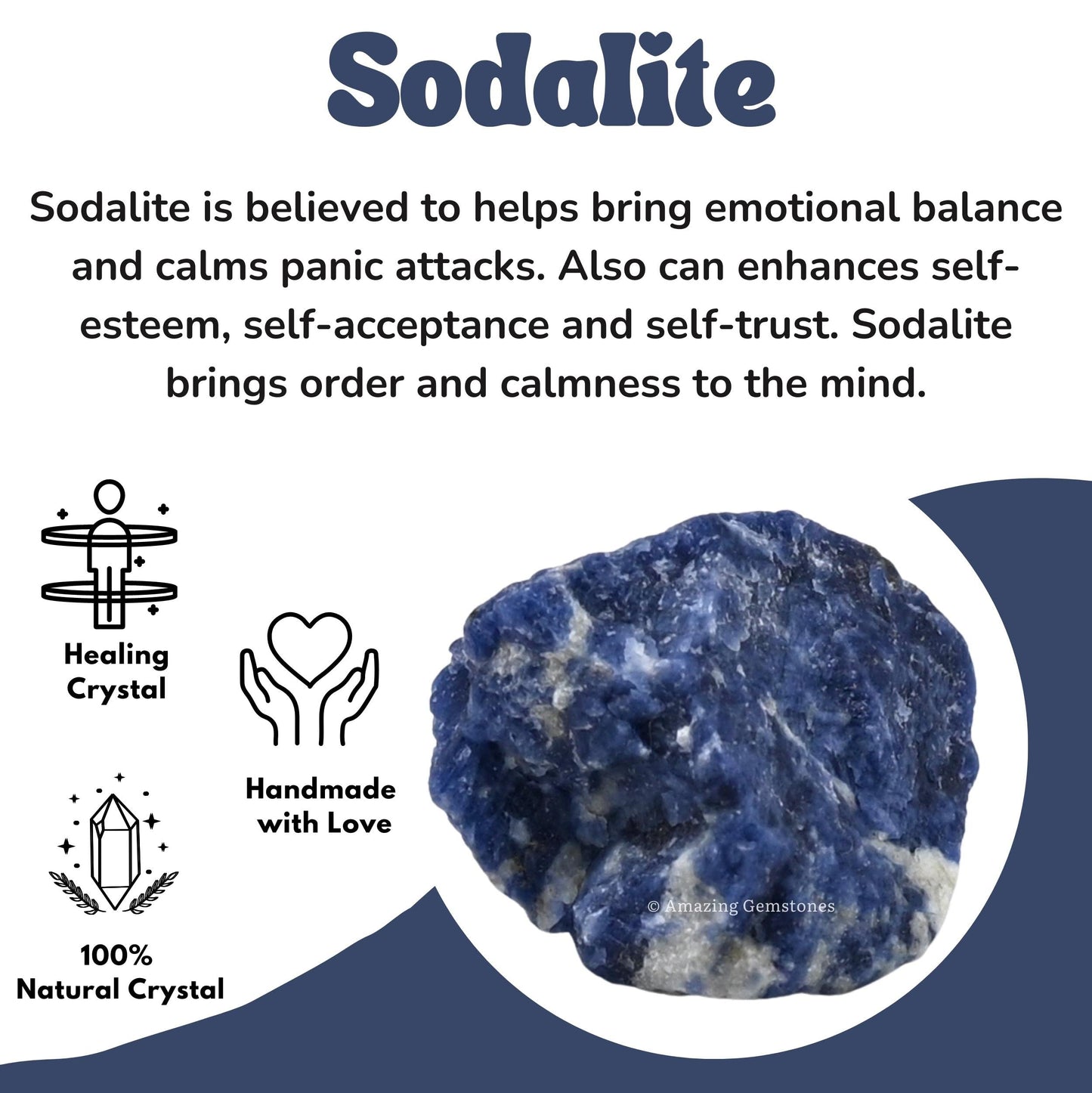 Amazing Gemstone 2 Pieces Sodalite Raw Crystals and Healing Stones, Natural Rocks for Tumbling and DIY Raw Stones and Crystals