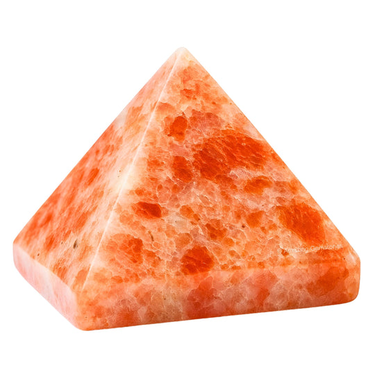 Amazing Gemstone Sunstone Pyramid Crystal Healing Stones - 1.5" Great Pyramid Figurine of Natural Stone Pyramid for Meditation, Reiki, Chakra Balancing and Crystal Pyramids Grid