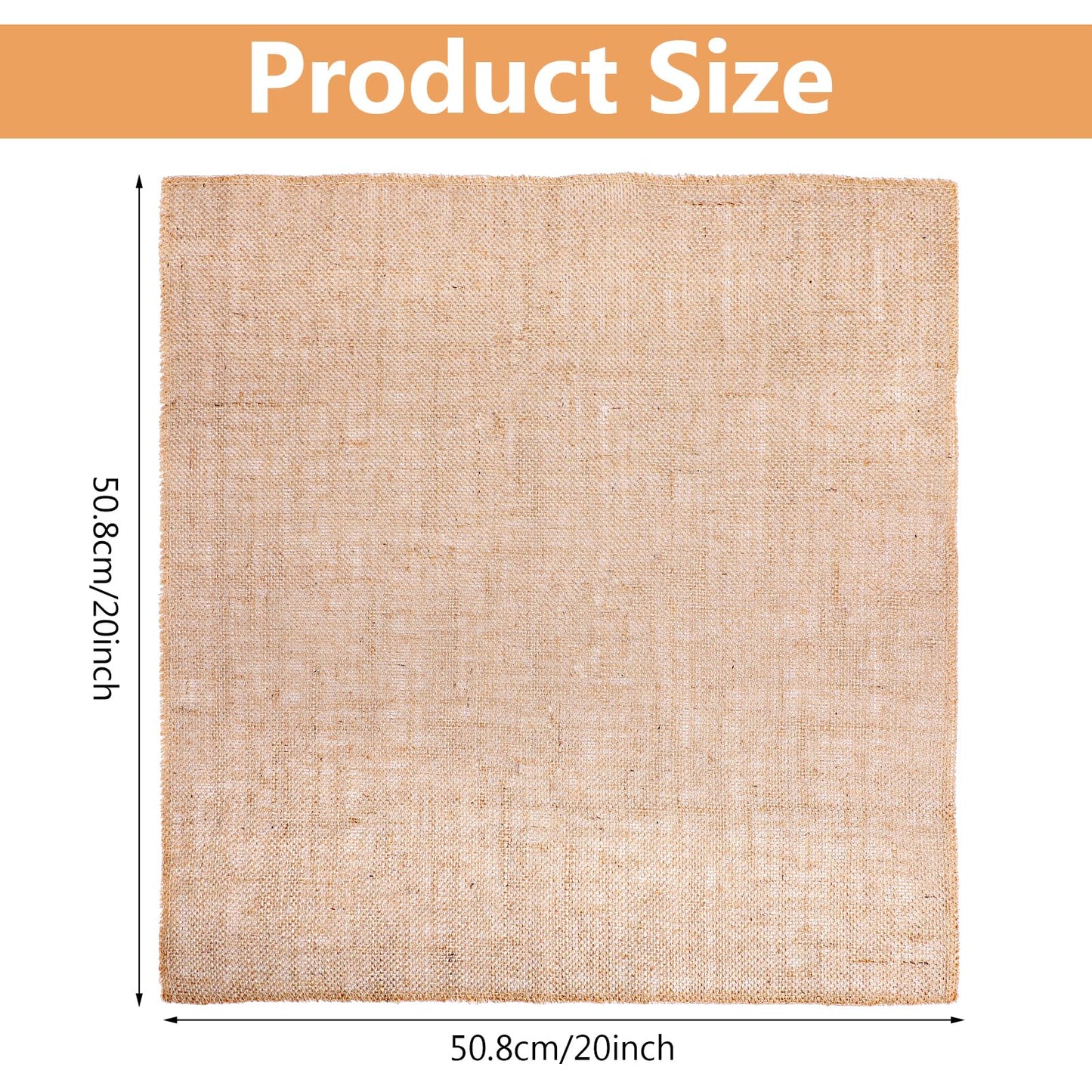 12 Pcs 20 x 20'' Burlap Squares Multipurpose Natural Burlap Fabric - for Decorations, Crafts, Home, Weddings, Table Linens, Landscaping, Plants & Tree Covering