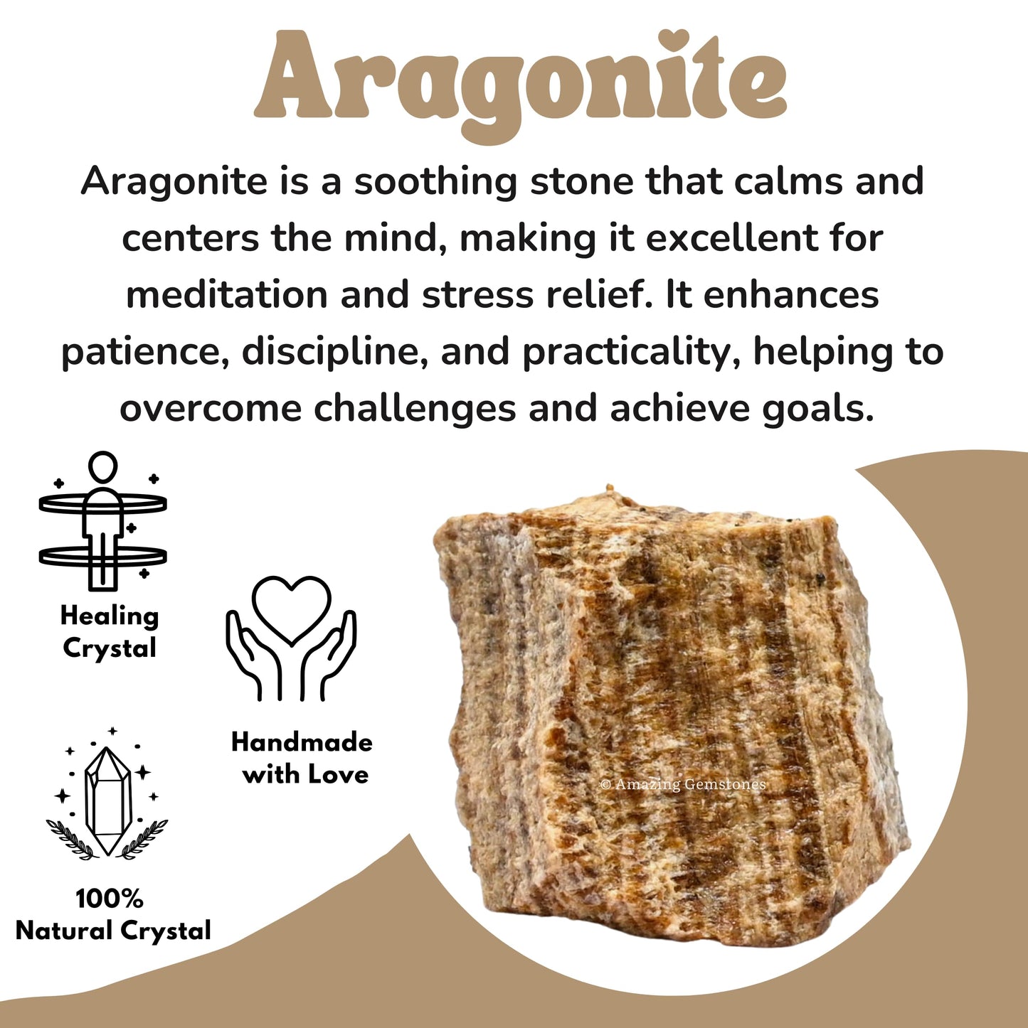 Amazing Gemstone Aragonite Raw Crystals and Healing Stones, Natural Rocks for Tumbling - DIY Raw Stones and Crystals, 2 Pieces