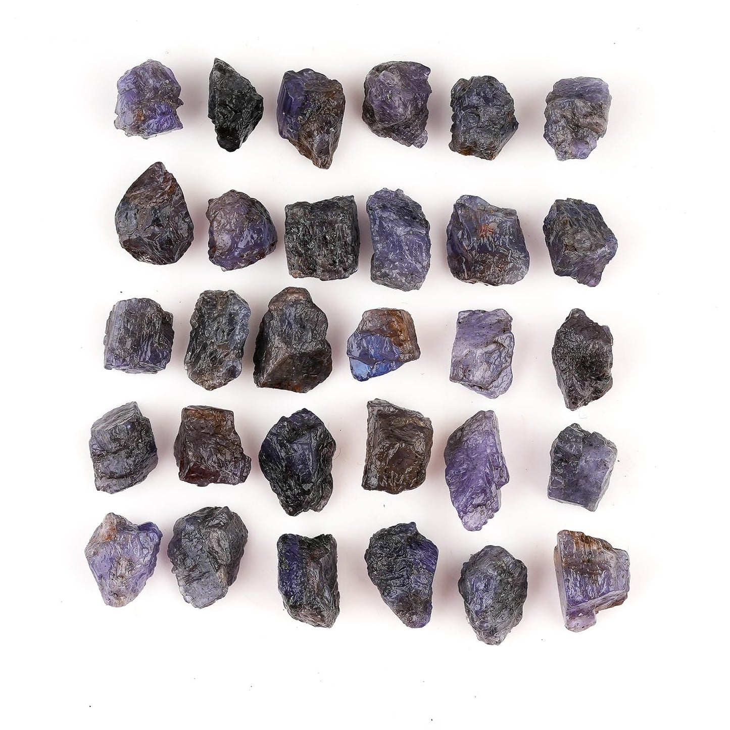 ColouredRocks 100 carats Tanzanite Crystals, Raw Stones, Rough Gemstones, Jewelry Making Supply, Cabbing, Polishing, Cutting, DIY, Crafts (28-32pcs) (6-10mm)