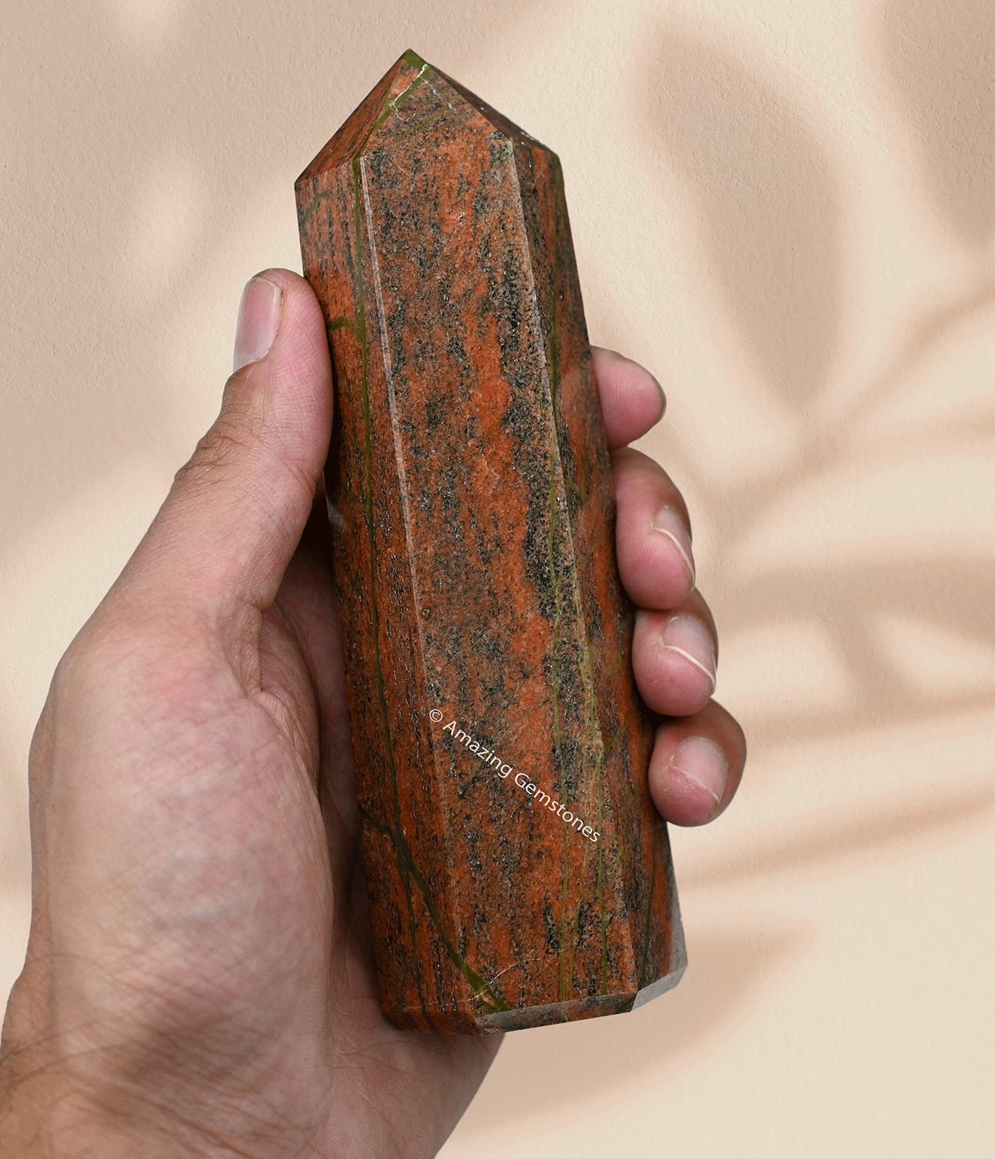 Amazing Gemstone Large Unakite Crystal Towers ~ Natural Healing Crystal Point Obelisk for Reiki Healing and Crystal Grid (5.5 to 6 INCH)