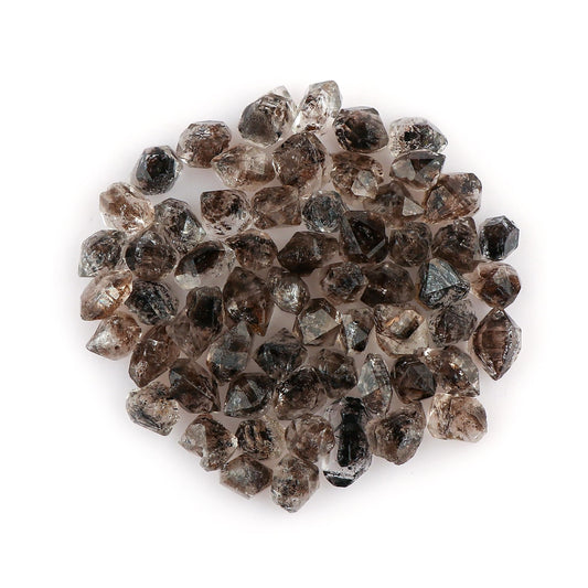 CRYSTALINES (100cts Natural Raw Black Herkimer Diamond Quartz Gemstone, Chakra & Healing Crystals, Wholesale Double Pointed Rough Stones, DIY Jewelry Making, Gem Collection (25 to 28pcs)