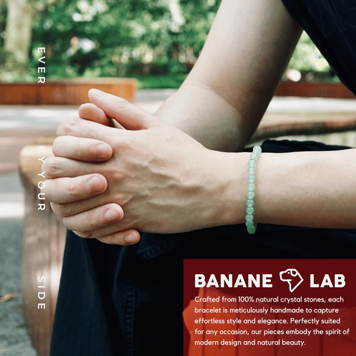 BANANE LAB Green Aventurine Bracelet 6mm - Real Natural Crystal Beaded Bracelets for Women Men - Unisex Gemstone Healing Jewelry for Luck & Balance - Standard 6.5" Wrist Fit with DIY Repair Kit