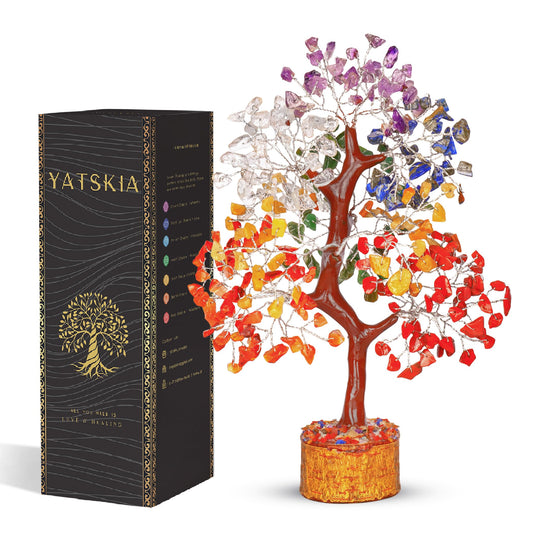 YATSKIA 7 Chakra Crystal Tree of Life, Gemstones and Crystals, Crystals Home Office Decor, Birthday Gifts for Women