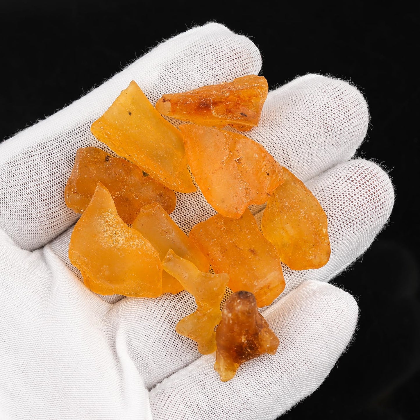 ColouredRocks (10pcs Real Amber Crystals, Raw Stones, Rough Gemstones, Jewelry Making Supply, Cabbing, Polishing, Cutting, DIY, Crafts (14-18mm)