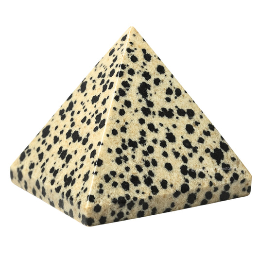 Amazing Gemstone Dalmatian Jasper Pyramid Crystal Healing Stones - 1.5" Great Pyramid Figurine of Natural Stone Pyramid for Meditation, Reiki, Chakra Balancing and Crystal Pyramids Grid