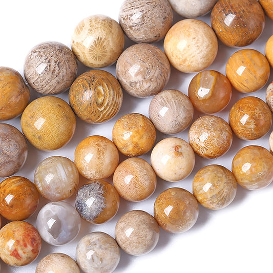 10MM Coral Jade Stone Beads Chrysanthemum Gemstone Round Crystal Energy Jade Beads for Jewelry and Bracelets Making 72pcs 2 Strands 32"