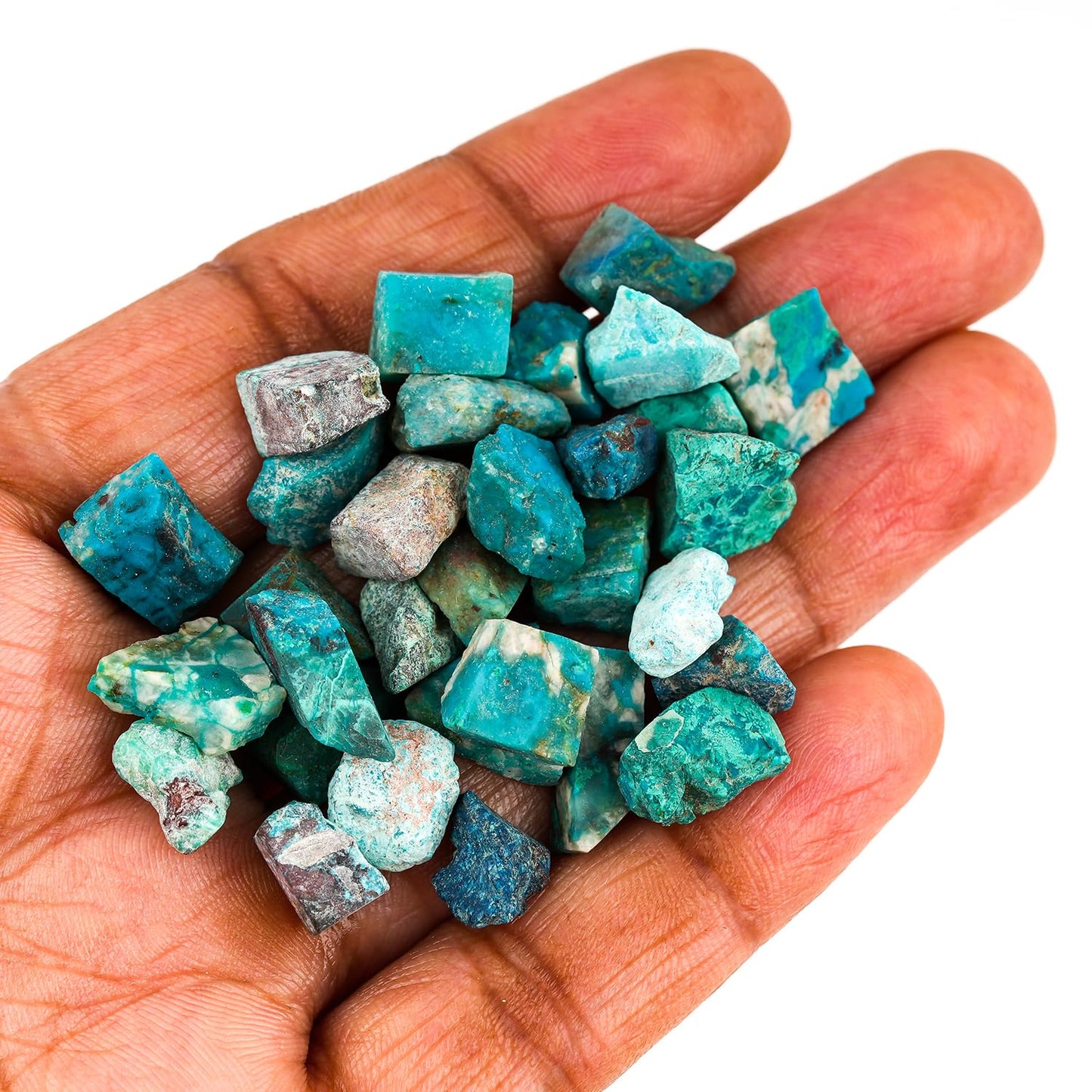 ColouredRocks 100 carats Blue Opalina Crystals, Raw Stones, Rough Gemstones, Jewelry Making Supply, Cabbing, Polishing, Cutting, DIY, Crafts (30+pcs) (8-12mm)
