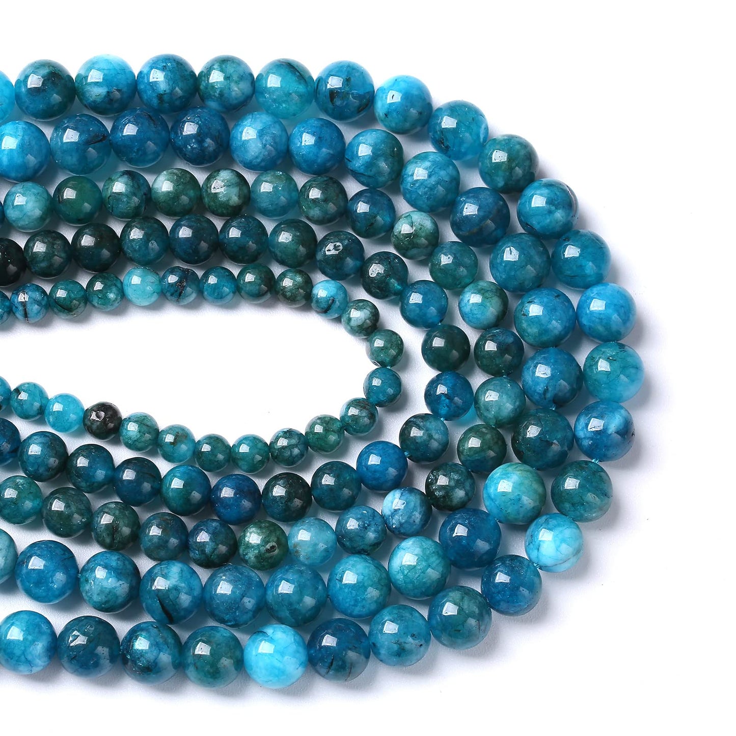 160PCS 4MM Blue Apatite Spacer Loose Beads for Jewelry Making DIY Bracelet Necklace 2 Strands
