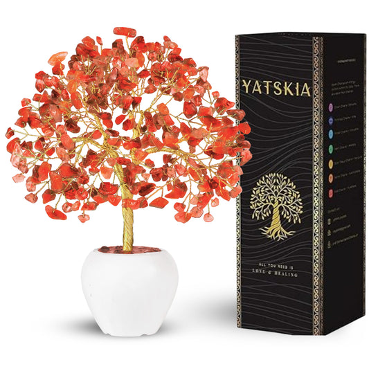 Yatskia Carnelian Crystal Tree, Healing Crystals & Stones, Tree of Life, Feng Shui Decor, Birthday Gift for Mom, Desk Decor, Unique Gift for Women
