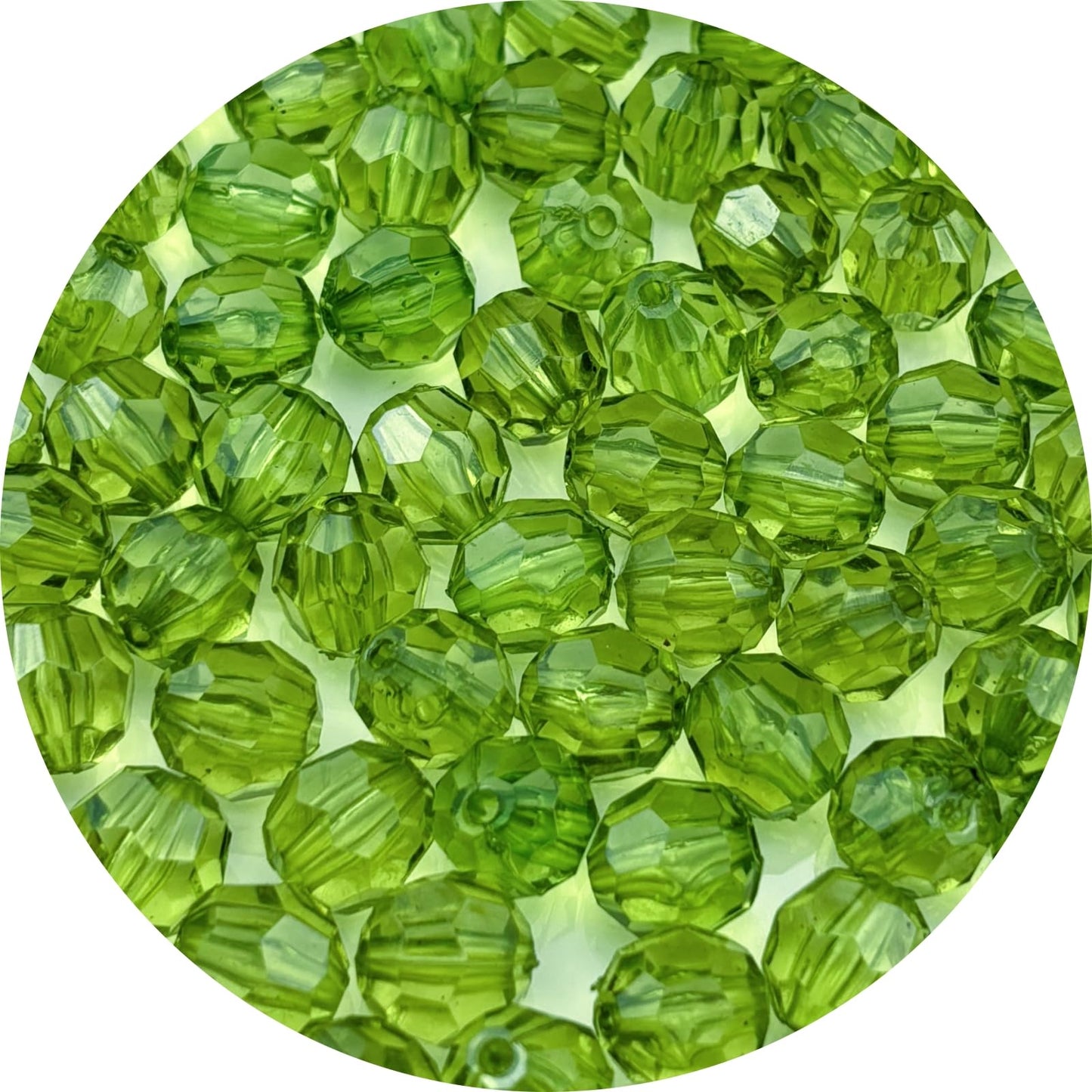 YUEXIGO 100pcs 12mm Acrylic Round Faceted Beads for Crafts Faceted Spacer Beads for Sewing Crafts Decoration Necklaces Bracelets Earrings Jewelry Making(Grass Green)