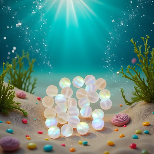 100Pcs 8mm Matte Crystal Glass Beads Mermaid Aurora Beads Moonstone Beads Bead Assortments for Jewelry Making Arts, Crafts