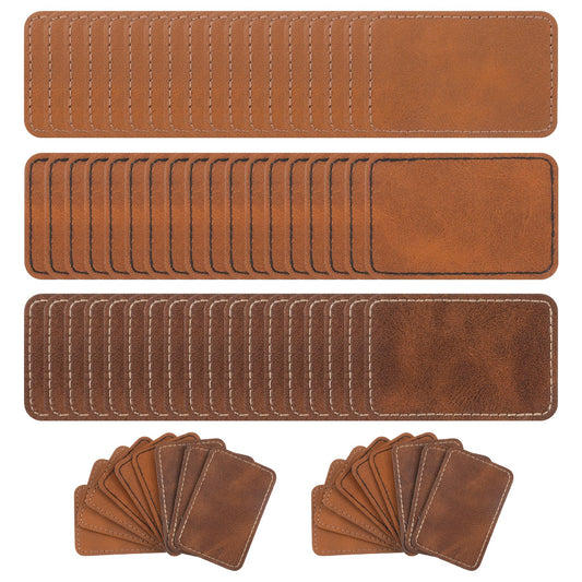120 PCS Leather Patches for Hats, Blank Leatherette Hat Patches Iron on Patch Bulk Laserable for Repairing Hats and Clothing, Custom Laser Engraving and DIY Crafts-3 Colors