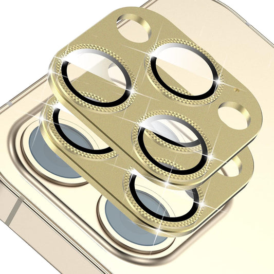 2 Pack 13 9H Camera Lens Protector Compatible for iPhone Pro/Max,Aluminum Alloy Metal & Tempered Glass Camera Cover