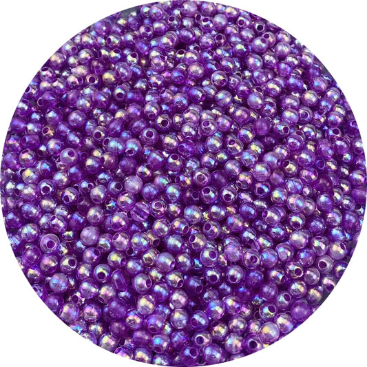 1500 Pcs 4mm Acrylic Round Beads AB Colors Round Spacer Beads for Earring Bracelet Necklace Key Chains Jewelry DIY Craft Making (Dark Purple AB)