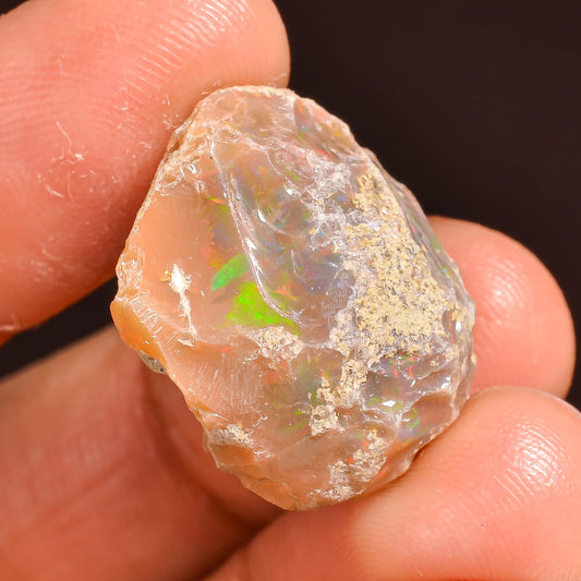 17.00 Cts Shiny Rough Wire Fire Ethiopian Opal Loose Gemstone | Lightweight Raw Crystal Healing Stone for Handmade Jewelry Making